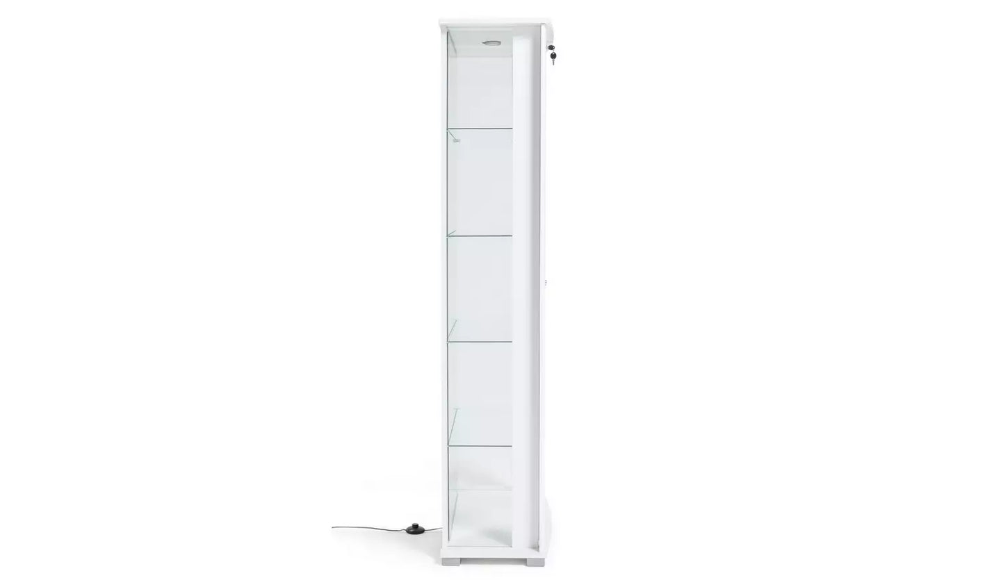 Stella 2 Door Glass Display Cabinet - White Gloss